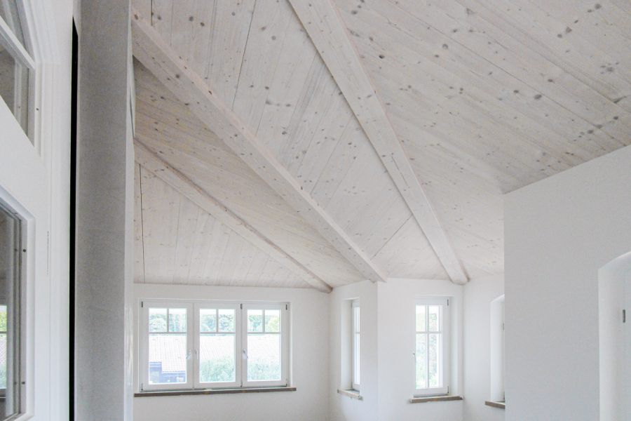 Innenausbau eines Holzhauses in Oberbayern